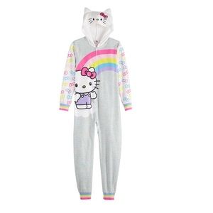 ❌SOLD❌ Hello Kitty Fleece Zip-Up Onesie Pajama